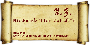 Niedermüller Zoltán névjegykártya