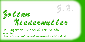 zoltan niedermuller business card