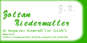 zoltan niedermuller business card